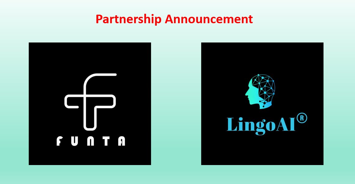 Exciting news!
@LingoAI_io
has partnered with @Funta_Web3  🚀
@Funta_Web3  is the next-gen XR operating system build for 300M web3 users & 1M developers. 

Funta aims to build an XR ecological network based on Depin, creating a next-generation display ecosystem through the first
