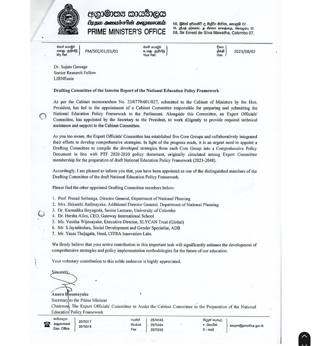 Kauship1's tweet photo. #NEPF In short, it involves 3 committees
- Cabinet SubCommittee
- Expert Committee (aka Oversight Committee?)
- drafting committee
You will notice v few educationists
(#SriLanka has tradition of not using subject experts when doing policy as you know) https://t.co/TvlvWOglmg