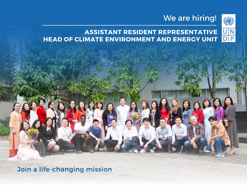 🚨 Deadline Extended! #JoinALifeChangingMission as the new Team Leader for Climate, Environment and Energy Unit with @UNDPVietNam

☑️ More details: go.undp.org/head-of-cce-arr
⏰ Deadline: 22 May 2024 

#UNDPCareers #Job #JobAlert #SustainableDevelopment #JoinALifeChangingMission