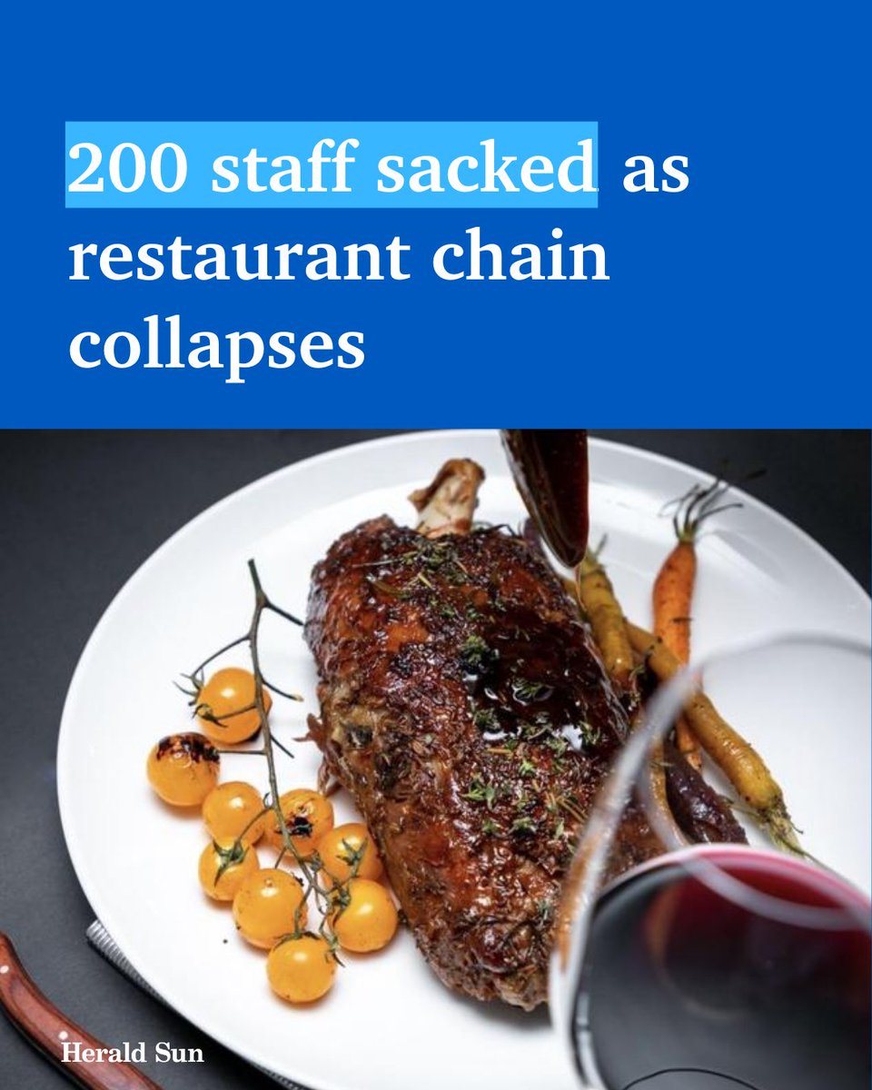 A fine dining restaurant chain which owes $23 million to creditors has ceased trading while all 200 staff have been terminated > bit.ly/3UG2yok