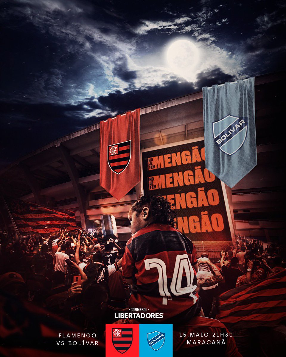 HOJE TEM MENGÃO NA CONMEBOL LIBERTADORES! 

Às 21h30, o Mais Querido enfrenta o Bolívar (BOL), no Maracanã, pela fase de grupos! Vamos com tudo em busca dos três pontos! É DECISÃO! 

VAMOOOOOOOS FLAMENGOOOOO! 💪❤️🖤

#FLAxBOL
