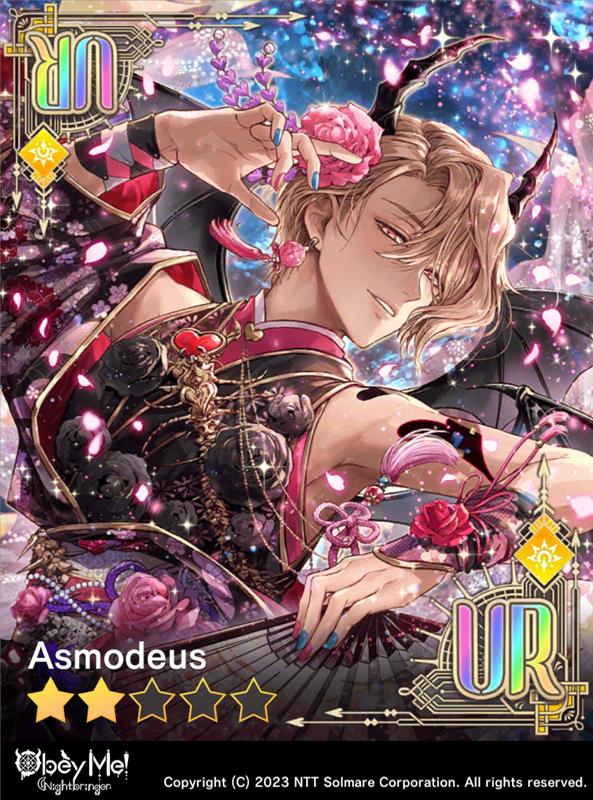 Today, we're highlighting the Demon Card in the latest Nightmare, 'The Devildom's Beautiful Idol Asmodeus'! 📢 Asmodeus UR: The Magic Music Festival #ObeyMeBD #HappyBirthdayAsmodeus