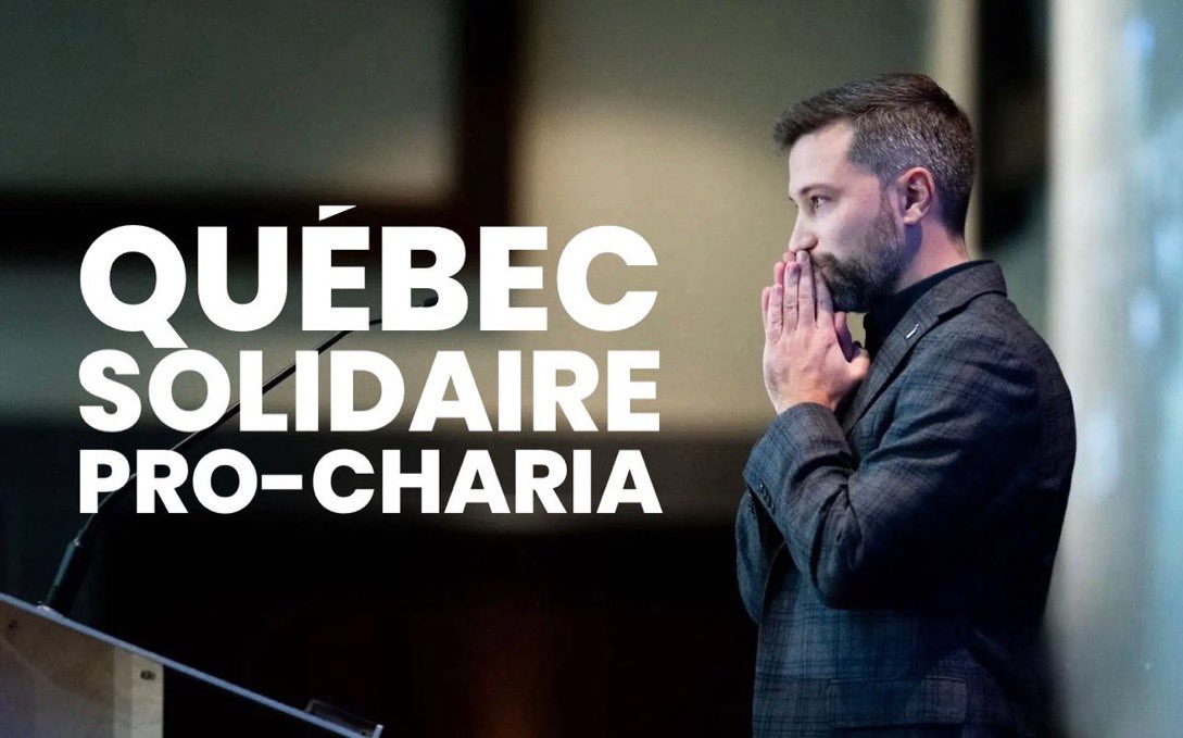 Les Québécois rejettent massivement la Charia appuyée par QS. 
QS est un mouvement anti-démocratique et dangereux pour les valeurs de laïcité, de liberté d’expression et d’émancipation des femmes au Québec.