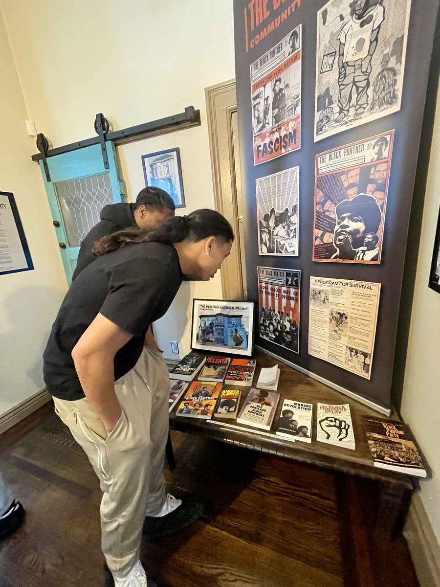 OlyMDUSD's tweet photo. Mr. G &amp; Ms. Prater’s Black History Month unit culminated in a field trip to West Oakland’s Women of the Black Panther Party museum where students learned about &amp; honored culture, history, and resistance. We are proud of the inclusive curriculum that echoes through Oly classrooms! https://t.co/RuppJM0ipW