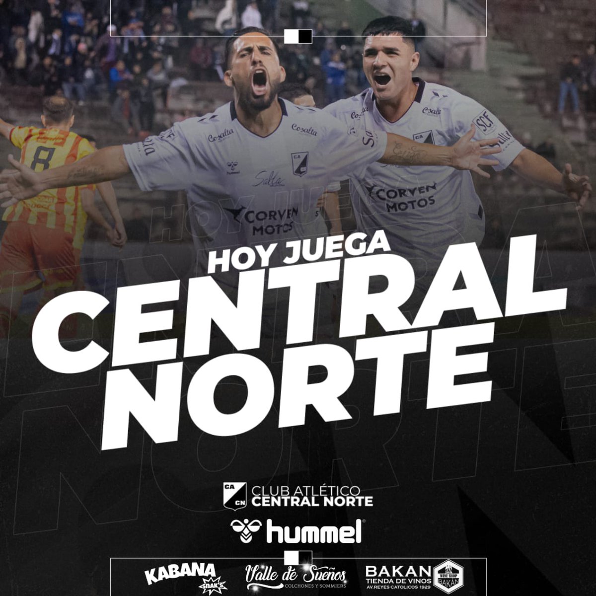 HOY JUEGA #CENTRALNORTE 🏆 #FederalA ⚽️ #CentralNorte vs. #SarmientoLaBanda 🏟 Estadio: Martearena 🕒 Hora: 21.15 📺 Televisa: passline.com/eventos/centra… #UnidosSomosMás🐦‍⬛ #VamosCentral⚫️⚪️⚫️