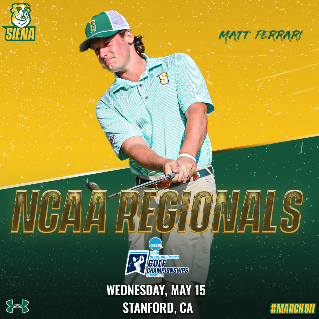 ⛳️ Third and Final Round of the #NCAAGolf Regionals on the way! ⏰ 12:50 PM (EST) First Siena tee time ⛳️ Stanford Golf Course 📍 Stanford, CA 📊 (Men) shorturl.at/dAIL2 #MarchOn x #SienaSaints x #NCAAGolf x #MAACGolf