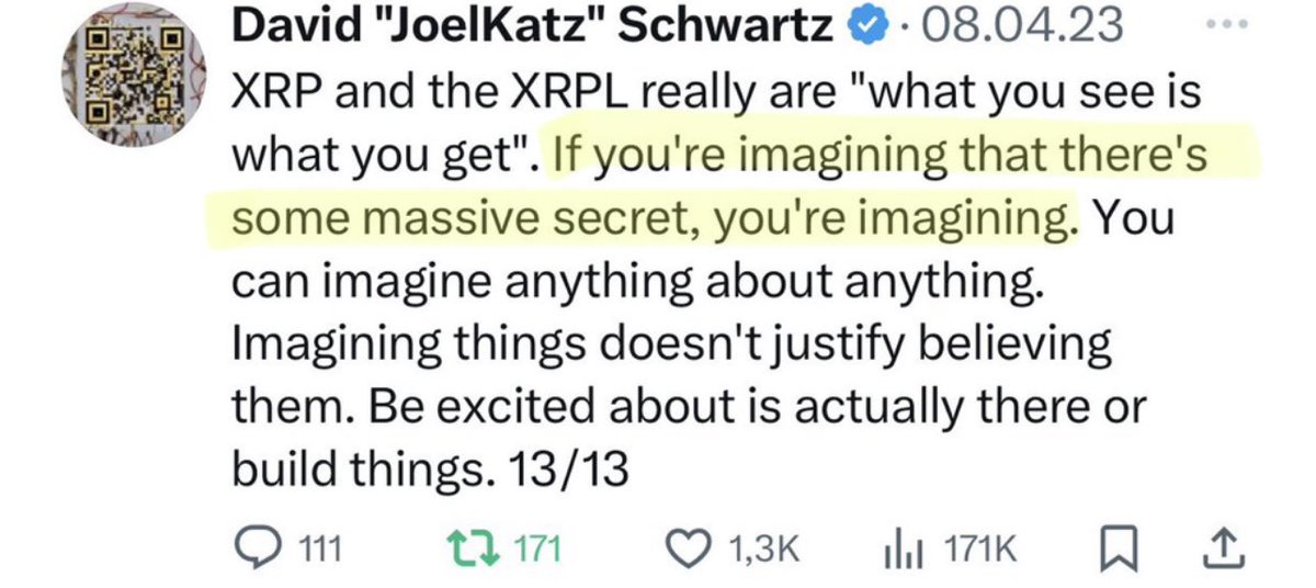 🚨 10 KEY REASONS WHY I HOLD $XRP !! 🚨

1.) Efficient Gas Token XRPL ⛽️
2.) Valuable For Auto-Bridging 🌉
3.) Key Player In DeFi (liquidity pools, Flare FAssets, and more) 💵
4.) Store Of Value Potential 💎
5.) Prevents Ledger Spam Effectively 🛡️
6.) Swift Payment Settlement ⚡️…