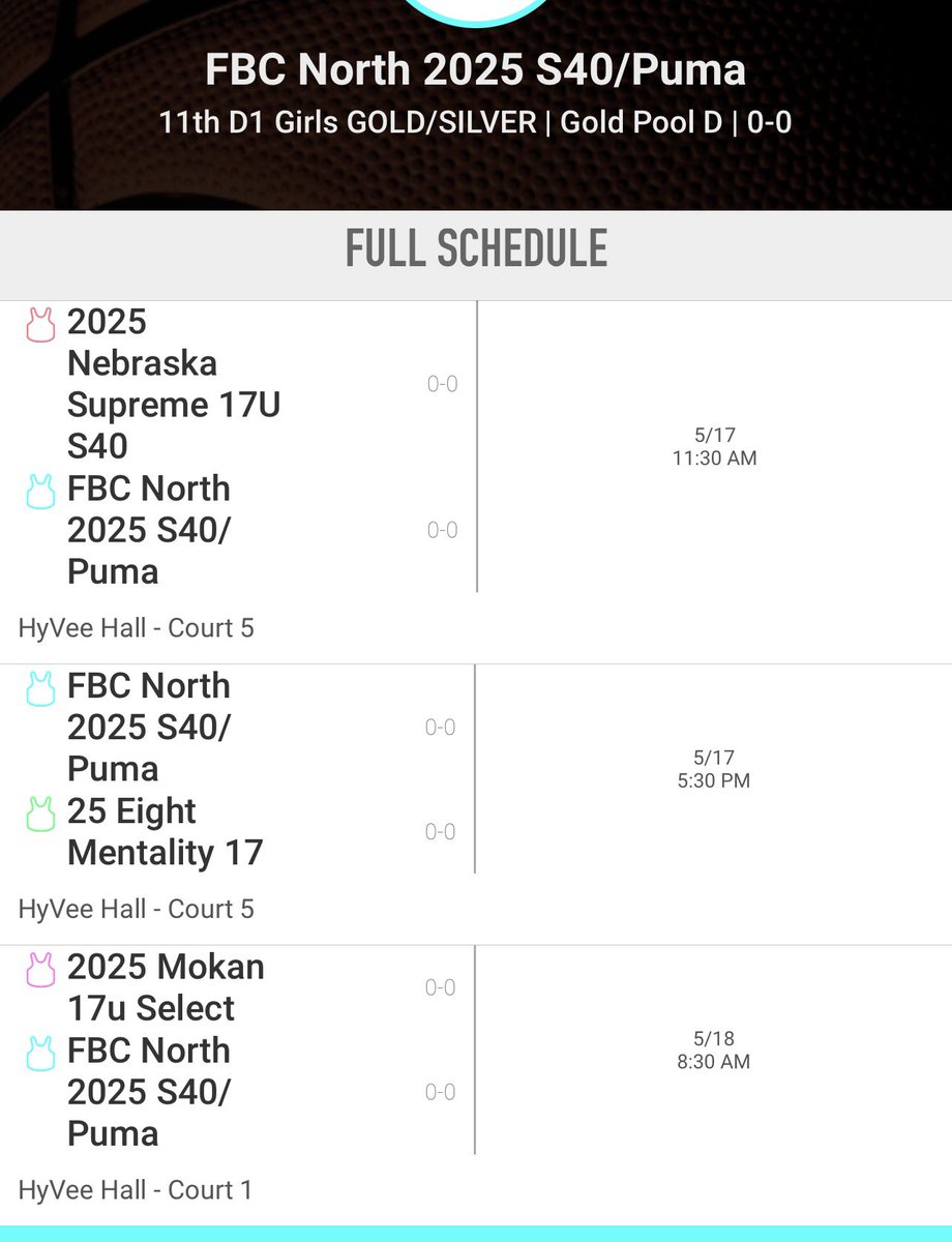 Here’s our schedule for Battle of the best in Des Moines, IA this weekend. Come check us out <a href="/FBCNorthGBB/">FBC North GBB Club</a> #PUMA
