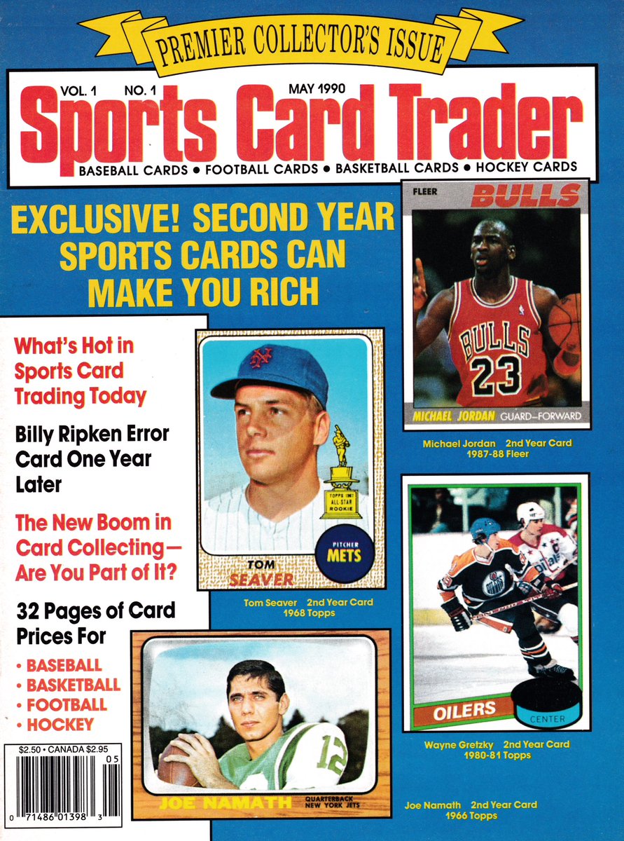 Sports Card Trader, Volume 1 No. 1 Issue No. 1 May 1990 #JumpmanHistory #AirJordan #MichaelJordan #Jordan #Chicago #Bulls #NBA #Mj23Covers #Sportscards #TradingCards