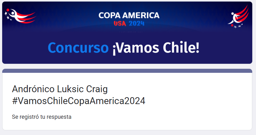 RSalinasNCC's tweet photo. @aluksicc @CataAcevedoS 🫡
Vamos que Vamos!! 
#VamosChileCopaAmerica2024 https://t.co/BJzcsTnb3W