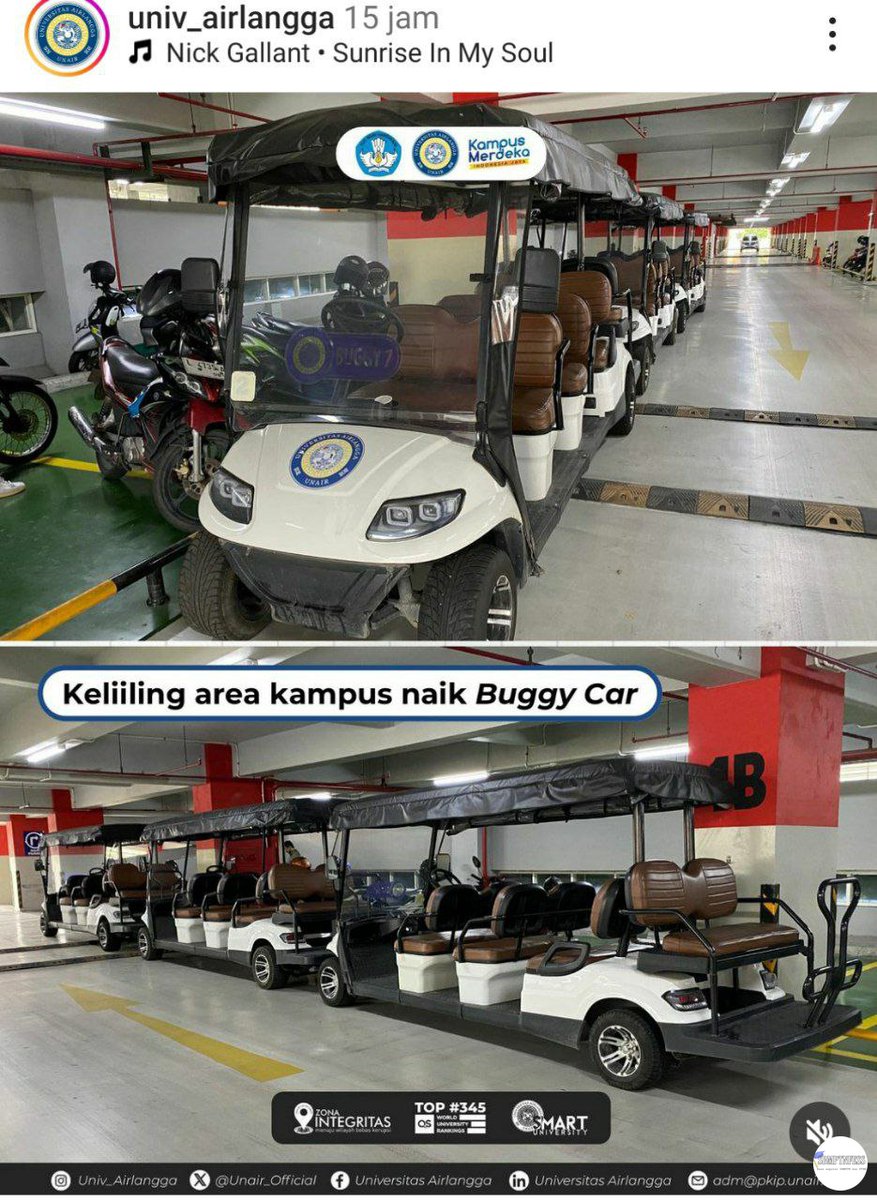 UNAIR ptn! kerennn bgt asli fasilitasnyaaa ada buggy car iri banget 😭 ceritain dong di unair ada apa aja katanya ptn underrated