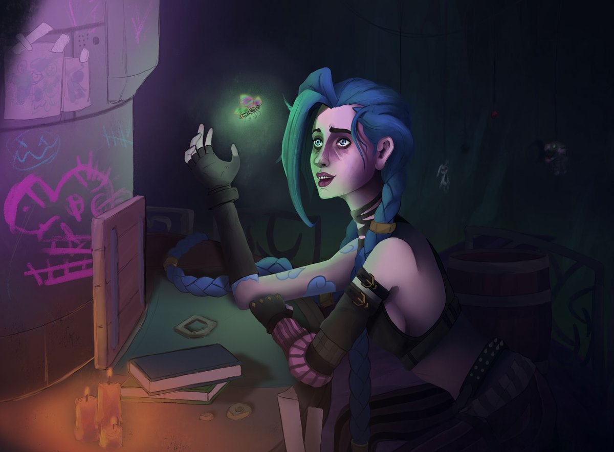 Jinx's Workshop 

 I finally built up enough skills to pull off the Jinx fan art I have aspired to create for quite some time. I hope you enjoy it as much as I do!

#jinx #arcane #digitalart #photoshop #photoshopart #leagueoflegends #fanart #arcanefanart #digitalpainting