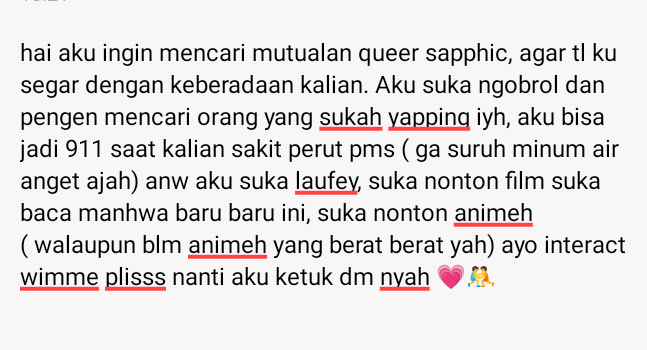 hai met siang oll, siapa mau ku jbjb n ku dm dan menjadi sahabat sejati 🤼🤼🤼🤼

ps : i'm a legal age anw !  Wanna talkie wimme ? Jadi minta tolong rt and likes buddys!🍤🍣