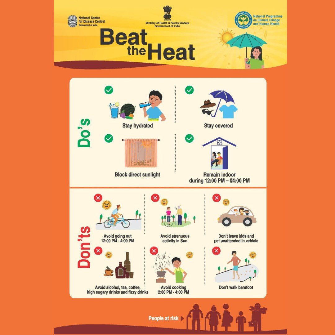 ☀️Be aware of heat stress symptoms ⛱️Protect yourselves from the sun, stay hydrated & stay in shaded/cool areas ⛑️Know first aid measures . . #BeatTheHeat