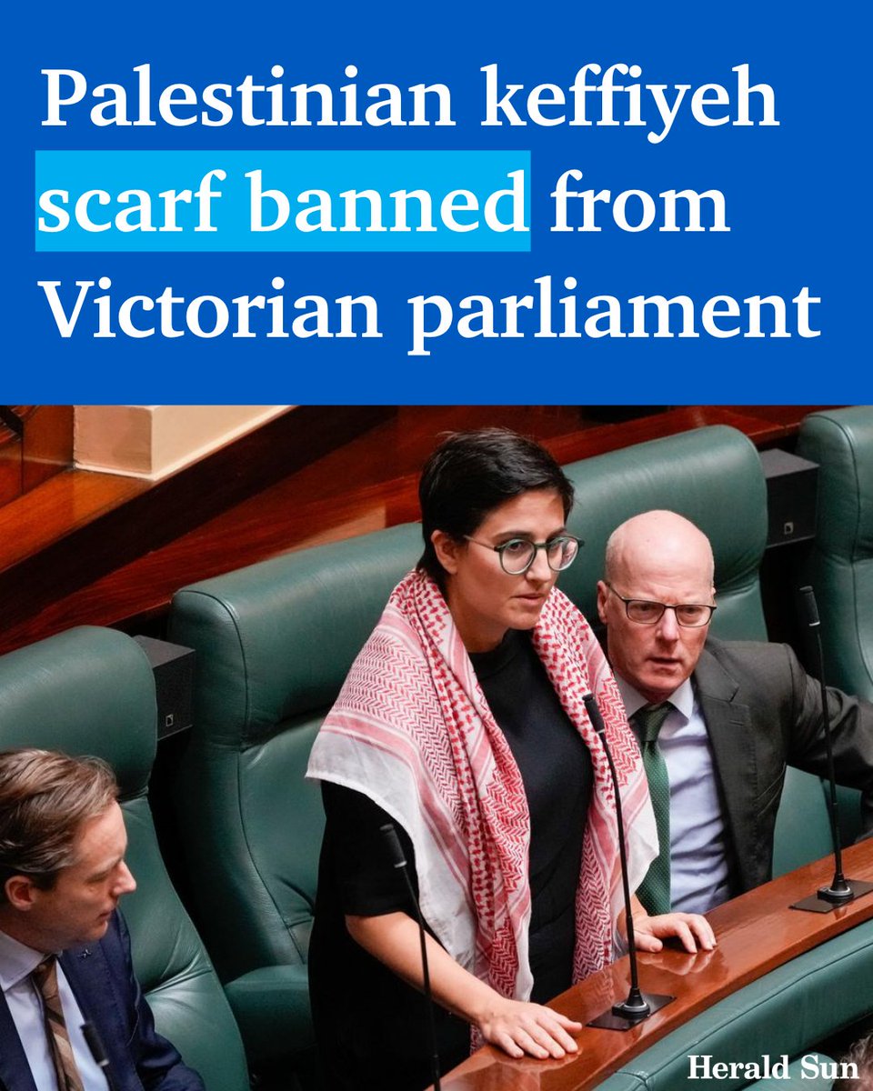 Politicians have been banned from wearing of the keffiyeh — a scarf that symbolises support for Palestine — from the floor of the Victorian parliament. > bit.ly/3K3RM6E