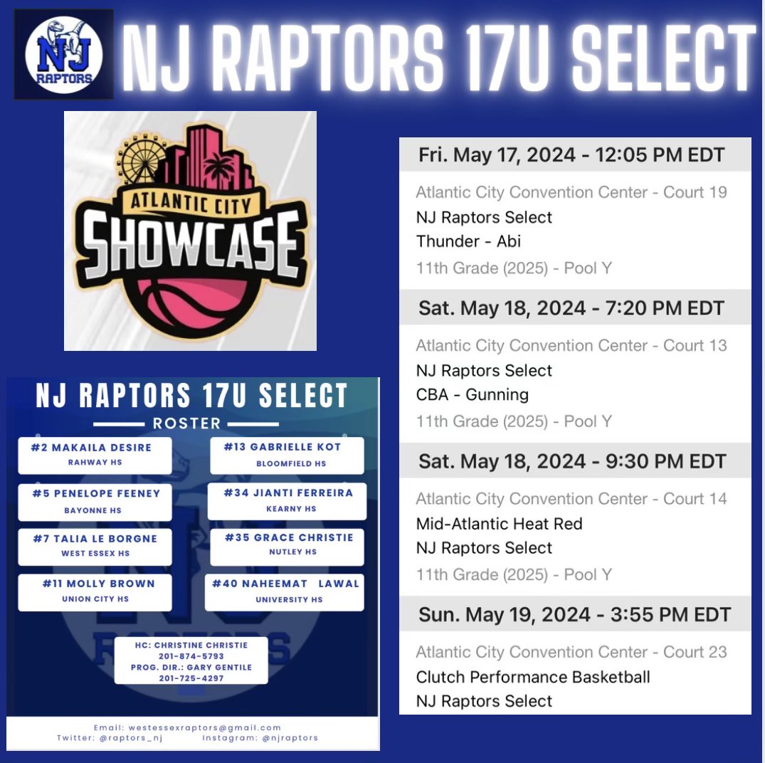 Talia (@talialeborgne) on Twitter photo I can’t wait to get back on the court with the <a href="/raptors_nj/">NJ Raptors Basketball</a> ! Come check us out this weekend at the Atlantic City Showcase! I can’t wait to get back on the court with the <a href="/raptors_nj/">NJ Raptors Basketball</a> ! Come check us out this weekend at the Atlantic City Showcase!