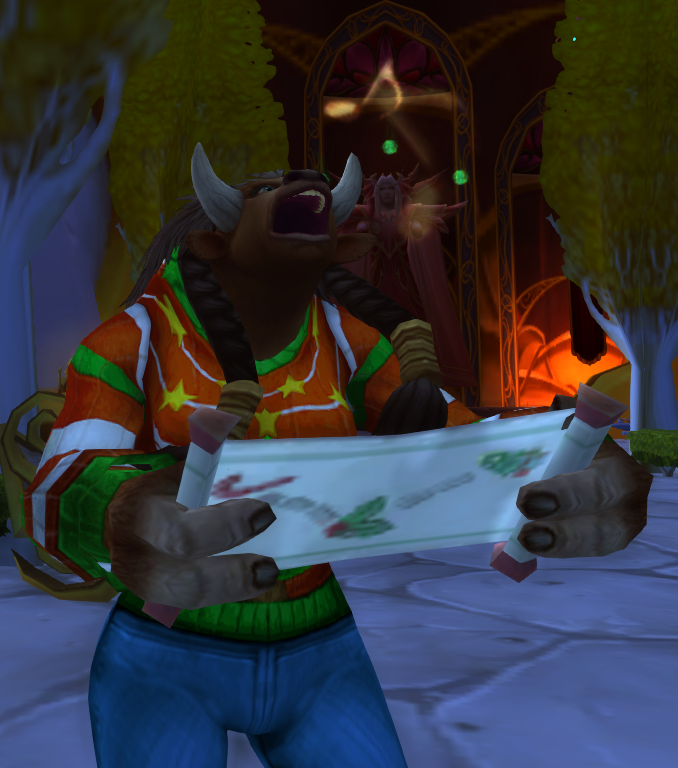 looking through old wow screenshots and found my favorite image of my tauren paladin i mained during WoD, buffalobelle