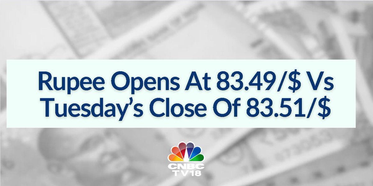 #RupeeCheck | Rupee Opens At 83.49/$ Vs Tuesday’s Close Of 83.51/$