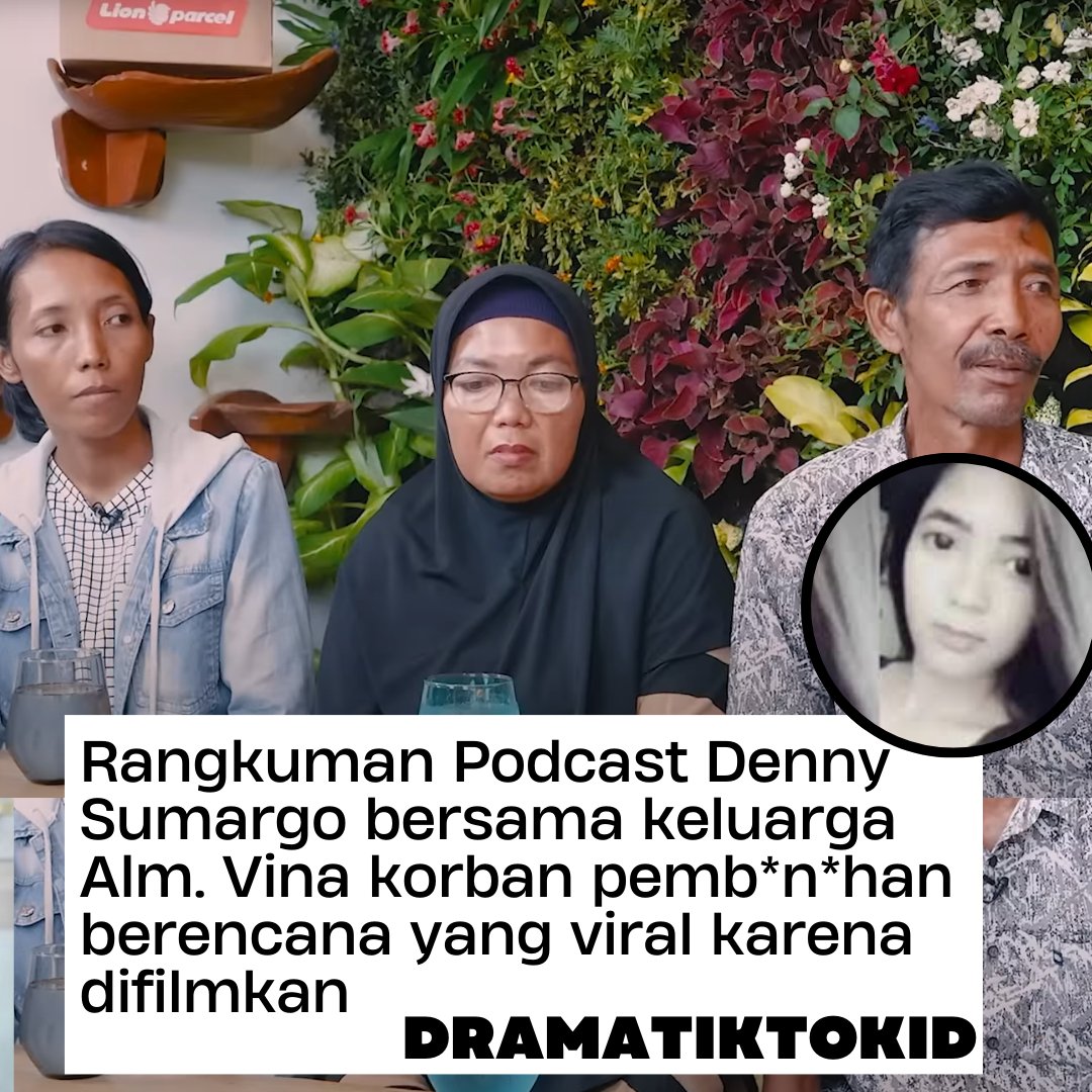 Kasus pembunuhan berencana yang menewaskan sepasang kekasih Vina &amp; Eky di Cirebon kembali Viral karena diangkat menjadi film horor. 

Ditengah kontroversi yang ada keluargapun Ungkap cerita sebenarnya di Podcast Denny Sumargo

Thread kumpulan rangkuman podcast Kasus Vina Cirebon~