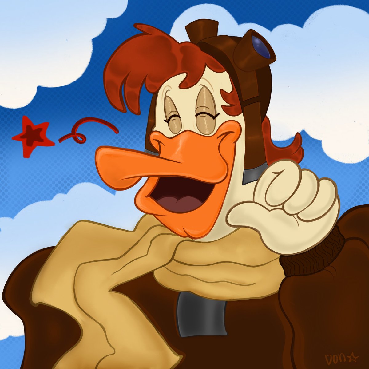 gallivamp's tweet image. bday gift art for my good pal @Soy_s4uc3 !! 🧡✈️

#darkwingduck #launchpadmcquack