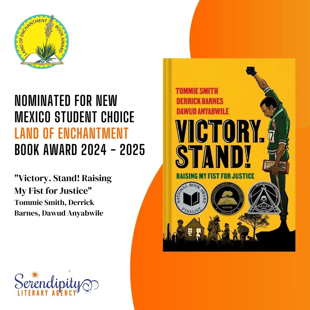 VICTORY. STAND! by #serendipitylit author Derrick Barnes, Tommie Smith (@tommiesmith68), and illustrator Dawud Anyabwile (@anyabwile) is a nominee for the New Mexico Student Choice Land of Enchantment Book Awards!

Voting opens in Spring/Summer 2025

@NYRBooks