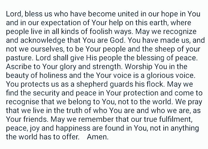 OWWM offers this prayer for today, on the 15th of May....