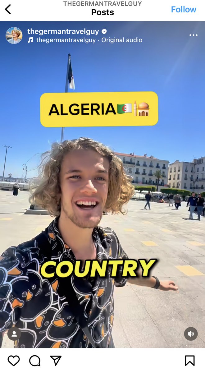 الإسرائيلي لوكا في #الجزائر 😳😱

وصل البارحة الإسرائيلي Pferdmenges Luca 
الى الجزائر 🇩🇿 قادما إليها في رحلة مباشرة من تل أبيب !!! 

ومما قاله في أول فيديو له هذه الدولة غير صالحة للسياحة ولا حتى للعيش ….

وهذه الفضيحة لم ولن يتكلم عنها نظام الحظيرة صهاينة شمال افريقيا 🇩🇿