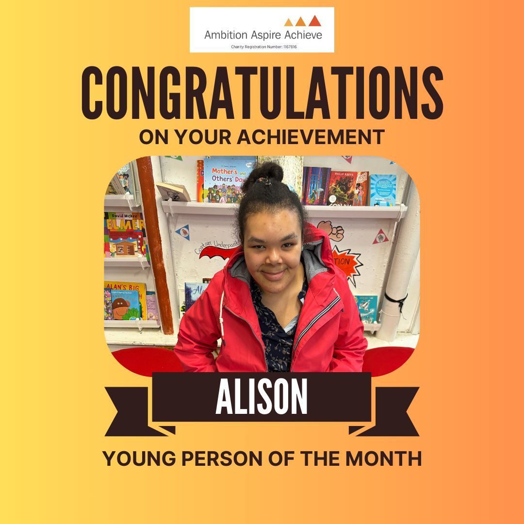 May's #AAA Young Person of the Month is Alison who attends the SEND Youth Group @Arc, receiving the award for always being a great role model and always showing peers kindness. She also supported our Kevin Jenkins OBE Christmas toy appeal, making multiple donations last year!