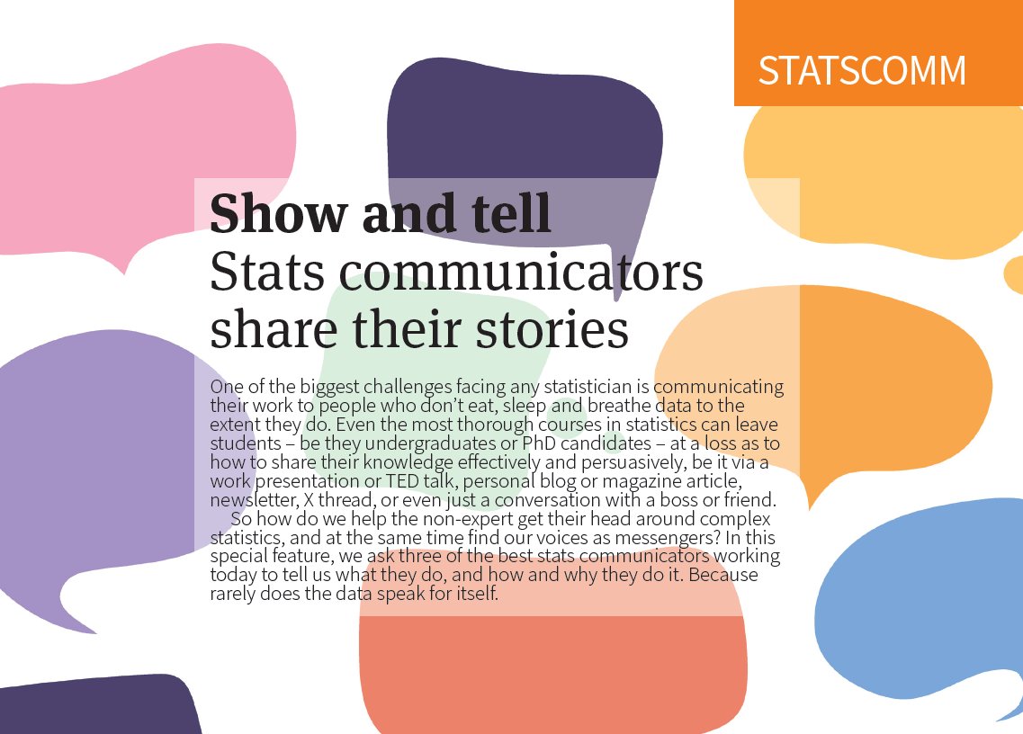 How to present statistics to non-statisticians. We hear from ace communicators @StatSigData @allitorban and @tomchivers 

ow.ly/Yqfr50RGL9l

#freetoread #statistics #datascience