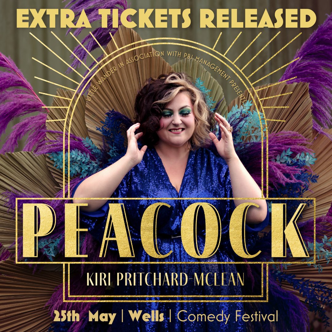 🦚 Extra tickets have just been released for @kiripritchardmc at Wells Comedy Festival! Grab them now: ticketsource.co.uk/booking/t-rprk… 🦚