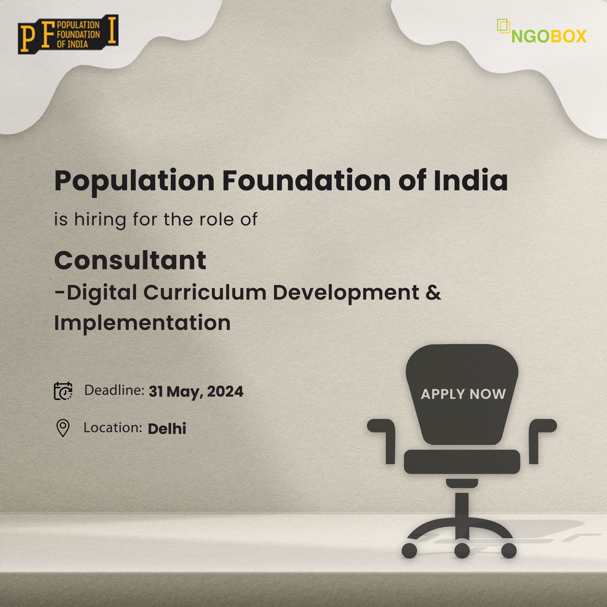 #JobOpening Population Foundation of India is hiring for the role of Consultant – Digital Curriculum Development & Implementation Location: Delhi Deadline: 31 May 2024 Apply: ngobox.org/job-detail_Con… #JobOpportunity #Consultant #DigitalCurriculum #Delhi