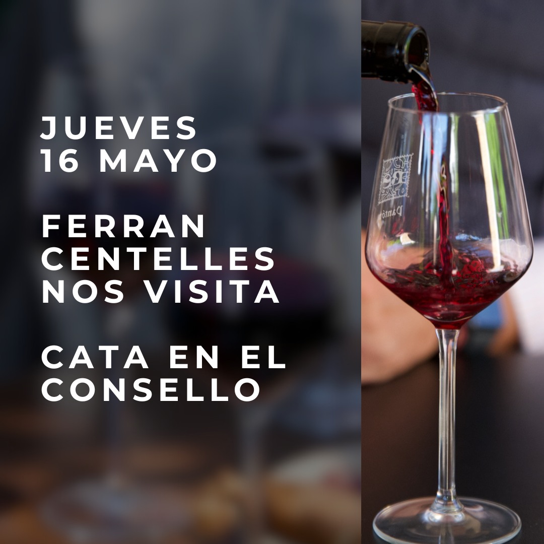 Mañana tendremos el placer de contar con @ferrancentelles en el Consello para catar los vinos de nuestras bodegas.