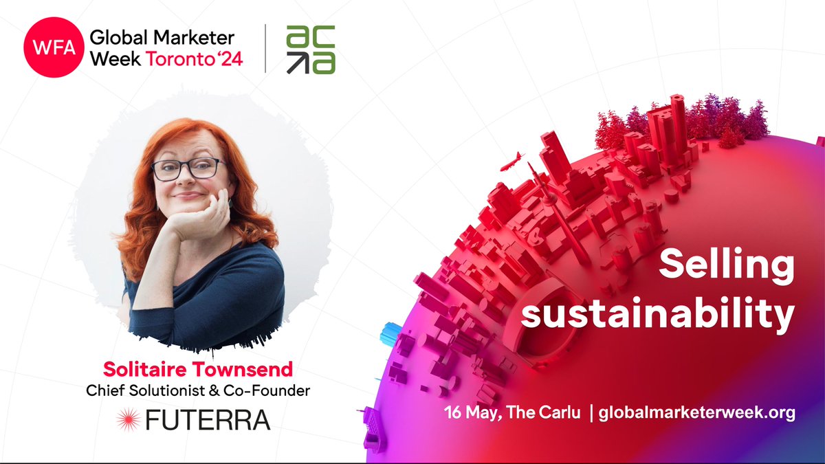 futerra's tweet photo. Tomorrow, Futerra Co-founder @GreenSolitaire will be stepping in stage at WFA's #GlobalMarketerWeek to give insights into what it takes to really sell sustainability and do it effectively.
📅 Book your ticket now: https://t.co/nQRZlxz2dp. https://t.co/RAJavy8vle