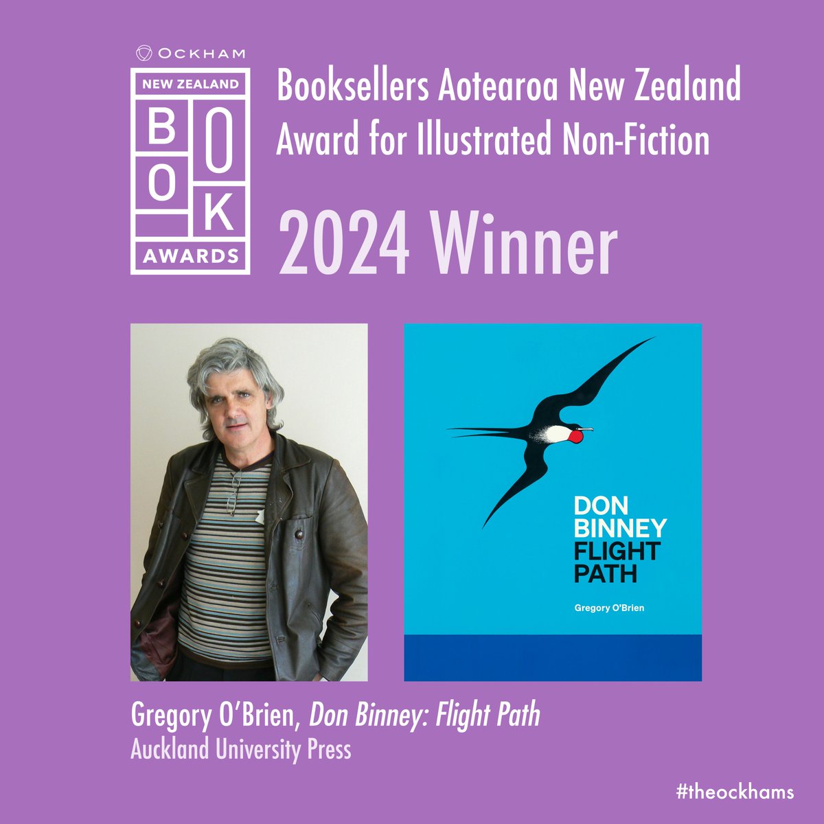 Congratulations to Gregory O'Brien, winner of the 2024 Booksellers Aotearoa New Zealand Award for Illustrated Non-Fiction! @AUPBooks #theockhams @BooksellersNZ