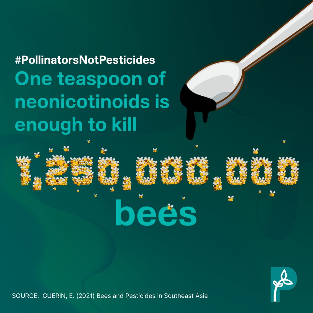 ☠️🐝 Neonicotinoids are a class of pesticides most lethal to  pollinators. Widely used to coat seeds & as direct spray, they're  absorbed by plants & remain active for a long time--slowly but surely killing bees.

📢 JOIN! bit.ly/PollinatorsNot…
📱TOOLKIT bit.ly/POC2024Toolkit