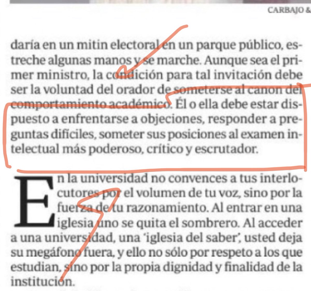 Hoy en la Universidad, ¿quién está dispuesto a compartir conocimiento ante quien piensa lo opuesto? ¿A enfrentarse a preguntas difíciles? Y ¿quién objeta educadamente al ponente? ¿Y quién le responde serenamente, sin alzar el tono de voz? Pocos, pocos.. Todos hemos de aprender.