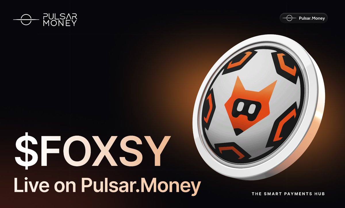 AI, Robotics & Web3 culture

@foxsy_ai is joining the Social Payments narrative powered by the #SmartPaymentsHub.

$FOXSY now integrated into Pulsar Money Social Pay.

@PulsarTransfer send 100 FOXSY to 100 reactions