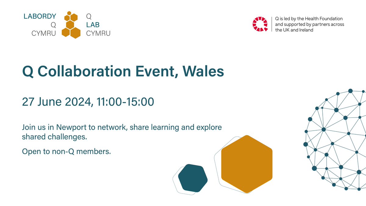 NEW EVENT: Join the @theQCommunity collaboration event for a day of networking and shared learning. 📅 When: 27 June, 11:00-15:00 📍 Where: ICC Newport Open to non-Q members. ✍️Register your place here: eventbrite.co.uk/e/q-collaborat…