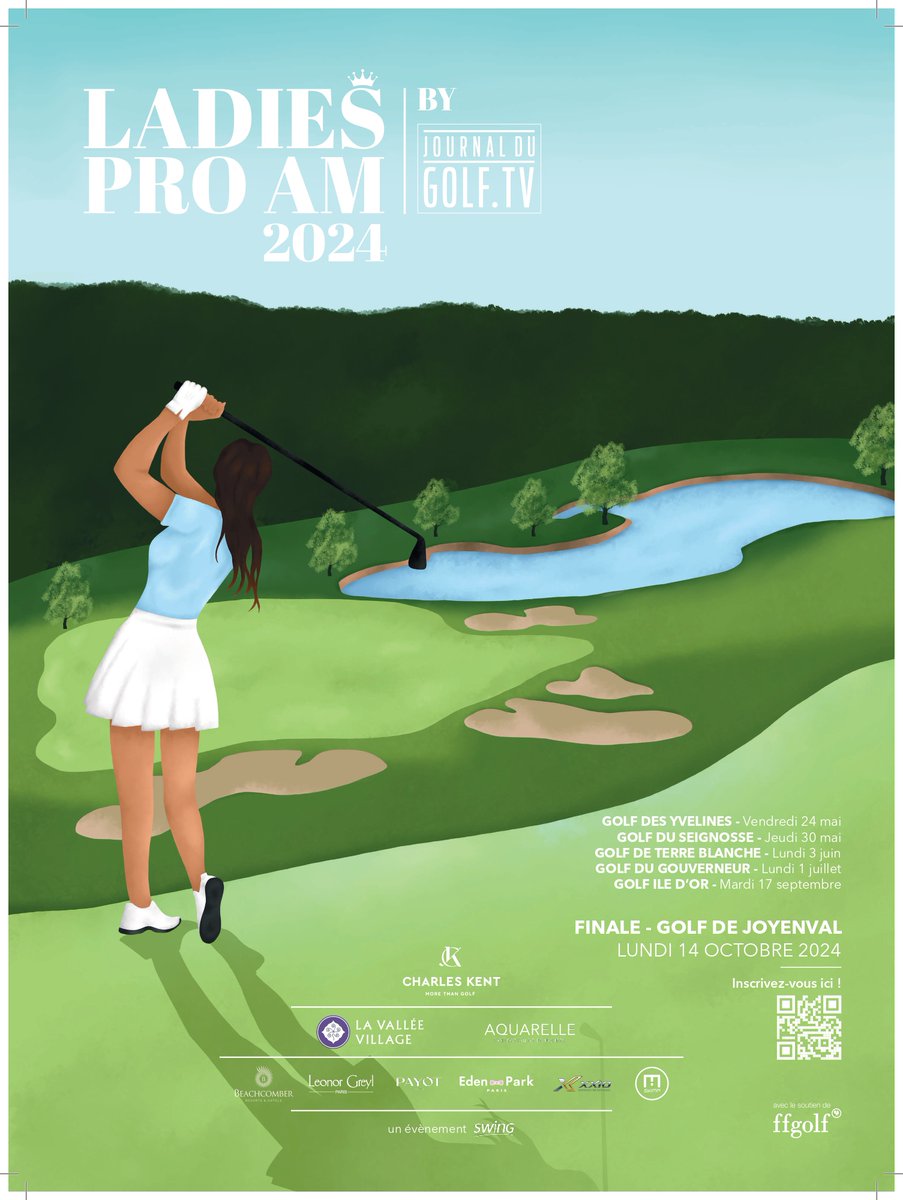 Le Ladies Pro Am by @JournalduGolf TV est le seul exclusivement dédié aux femmes et à leur pro🏌️‍♀️ 5 dates sont prévues partout en France entre mai et septembre, avant la finale à Joyenval le 14/10 ⛳ Programme et renseignements : ladiesproam.fr – 01 41 22 96 01