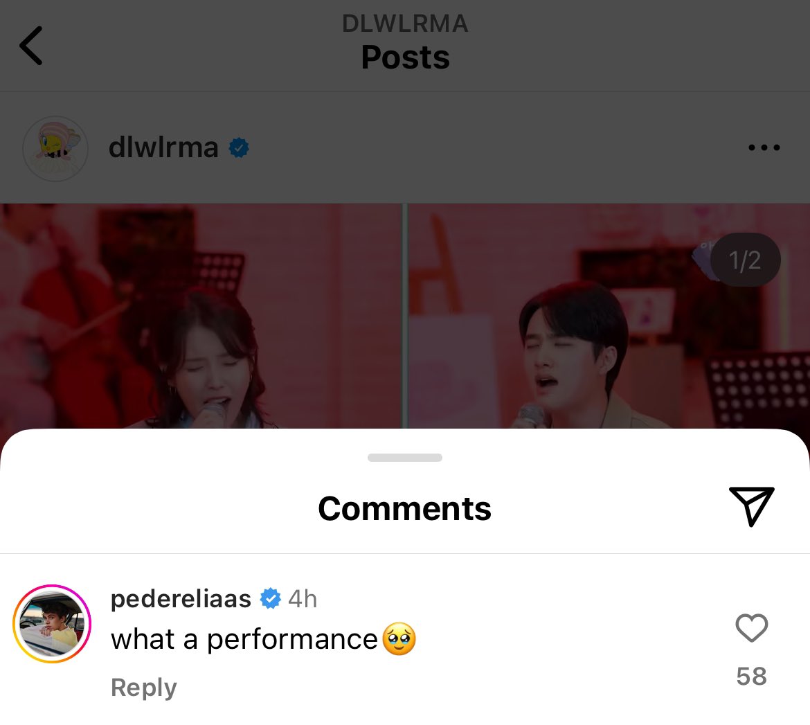 Peder Elias, songwriter of I Do, Mars and Simple Joy left a comment under IU’s IG post on IU Palette ep.