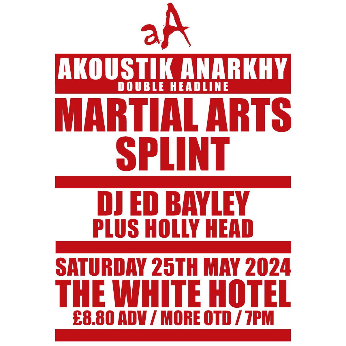 AKOUSTIK ANARKHY (@akoustikanarkhy) on Twitter photo CUT MY TEETH LET MY JAW UNLOCK....
DEFECTOR THE SEMINAL NEW SINGLE FROM <a href="/martialartsband/">Martial Arts</a>
OUT TODAY ON AKOUSTIK ANARKHY
MARTIAL ARTS HEADLINE THE WHITE HOTEL
SAT 25TH MAY WITH SPLINT
PLUS HOLLY HEAD & DJ ED BAYLEY
AKOUSTIK ANARKHY- EXISTENTIALISTS INTO MUSIC CUT MY TEETH LET MY JAW UNLOCK....
DEFECTOR THE SEMINAL NEW SINGLE FROM <a href="/martialartsband/">Martial Arts</a>
OUT TODAY ON AKOUSTIK ANARKHY
MARTIAL ARTS HEADLINE THE WHITE HOTEL
SAT 25TH MAY WITH SPLINT
PLUS HOLLY HEAD & DJ ED BAYLEY
AKOUSTIK ANARKHY- EXISTENTIALISTS INTO MUSIC