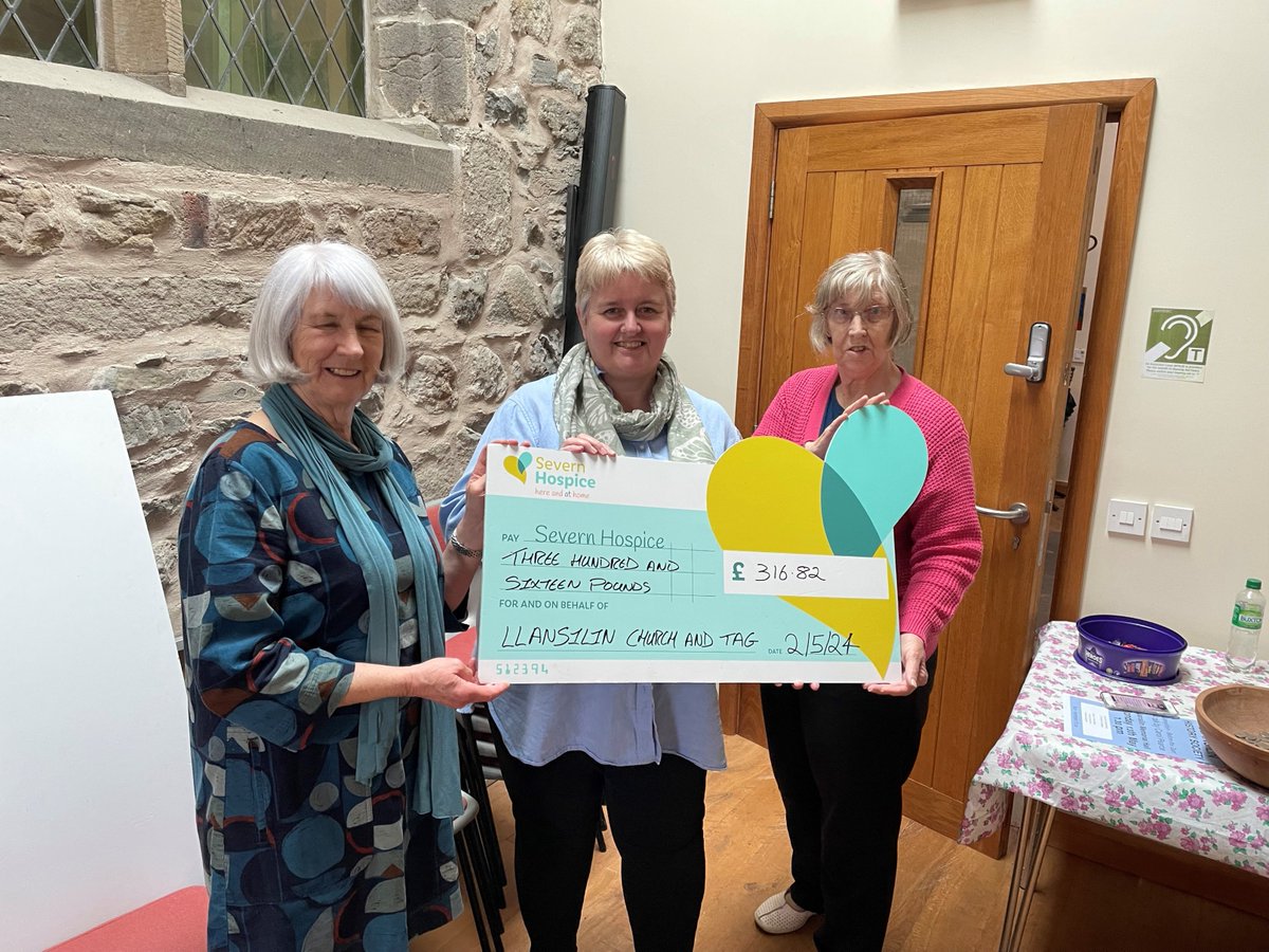 Huge thanks to the Thursday Afternoon Club at St Silin’s church who handed over a cheque for £318 to us last week. The fundraising group host coffee and cake afternoons throughout the year and they also light up their church at Advent with bulbs of remembrance.
