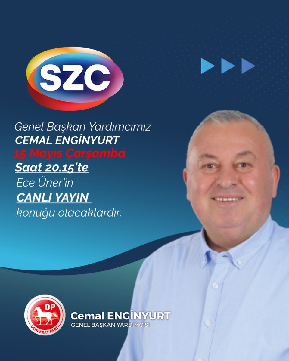 Genel Başkan Yardımcımız Sayın Cemal Enginyurt @cenginyurt52 Bu Akşam Saat 20.15'te @szctelevizyonu ekranlarında canlı yayın konuğu olacaklardır.