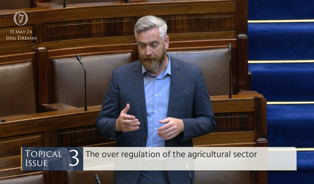 #Dáil Topical Issue 3: Deputy Christopher O'Sullivan @COSullivanTD - To the Minister for Agriculture, Food and the Marine - To discuss the over-regulation of the agricultural sector. #SeeForYourself bit.ly/2wRX0Aj