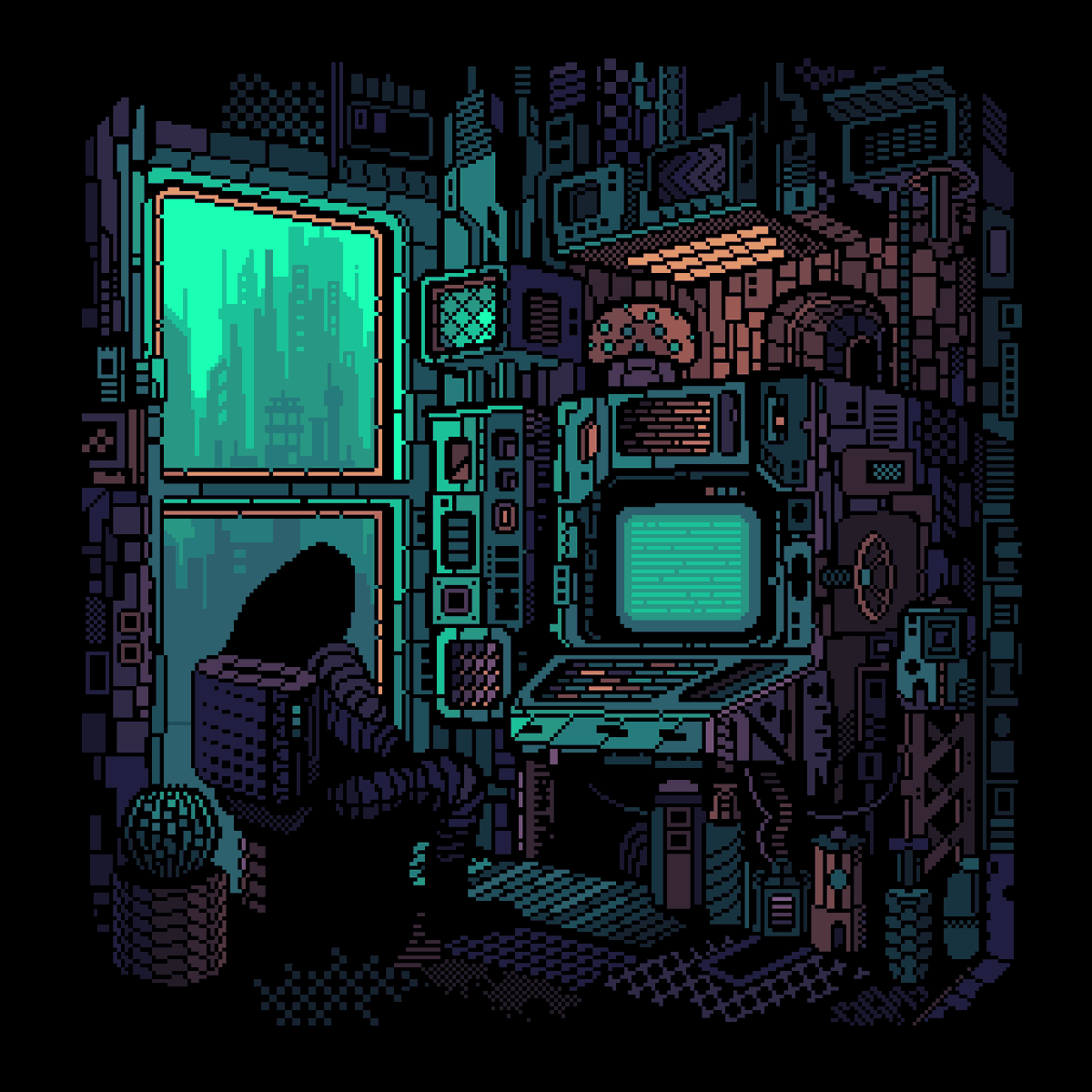 Hello everyone!
I found my old drawing. How do you like it?
+
#pixelart #pixelartist #ドット絵 #cyberpunk