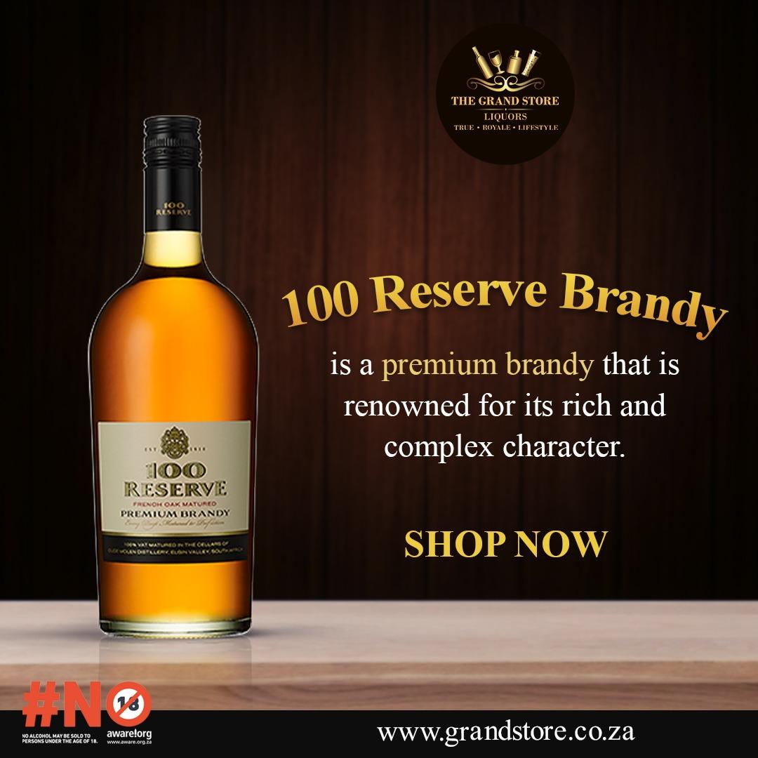 Sip, savor, and celebrate life's moments with 100 Reserve Brandy...

🍾Shop 100 Reserve Brandy online on: grandstore.co.za/product.php?pi… 

#thegrandstore #grandstore #100reservebrandy #reservebrandy #BrandyLovers #brandysale #brandySA #brandylove #southafricanbrandy #brandy #drink