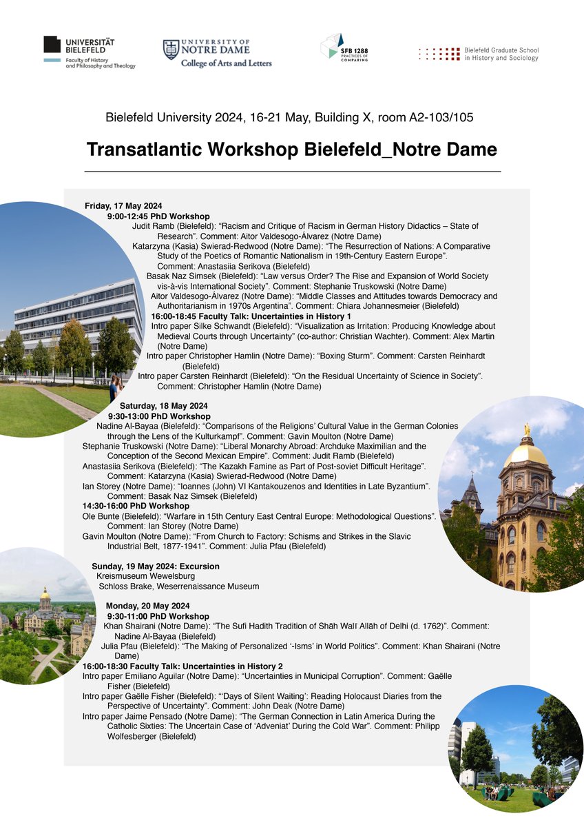 📣Morgen startet der mehrtägige 'Transatlantic Workshop' @unibielefeld: Doktorand*innen von der University of @NotreDame und der Universität #Bielefeld diskutieren und kommentieren #ResearchPaper. 🎓Auch #SFB1288-Doktorandin #NadineAlBayaa nimmt daran teil. #SFB1288DocSerie