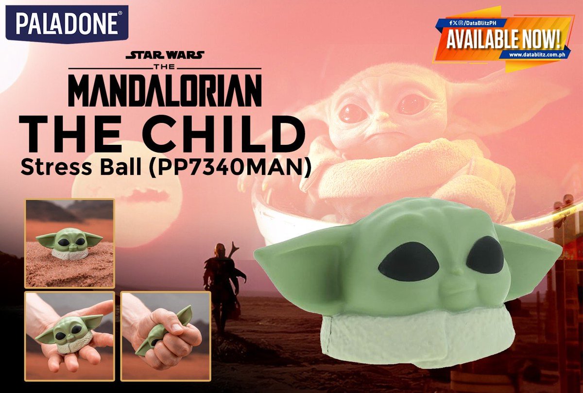 CHANNEL TRANQUILITY: BABY YODA'S SQUEEZE MAGIC!🛸✨

Paladone Star Wars The Child Stress Ball (PP7340MAN) will be available today at DataBlitz branches and E-commerce Store!

To order online, please click here: bit.ly/4dyeukC