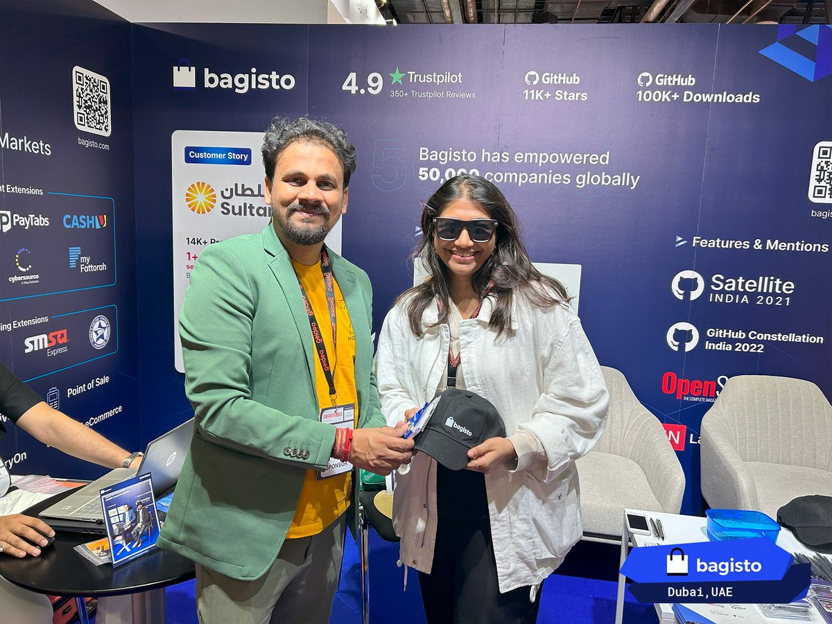 📢 Day 2 at #SeamlessDXB has been stimulating!🌟 Our #Bagisto team is filled with full of energy.🔋 Drop by to explore the #opensource #ecommerce innovation at Booth H2-F40.