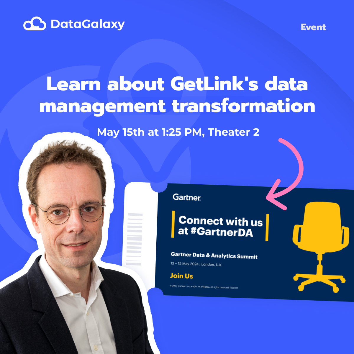 If you are attending #GartnerDA today, join us at 1:25pm in theater 2 for a keynote with @GetlinkGroup's Denis Coutrot. See you there!